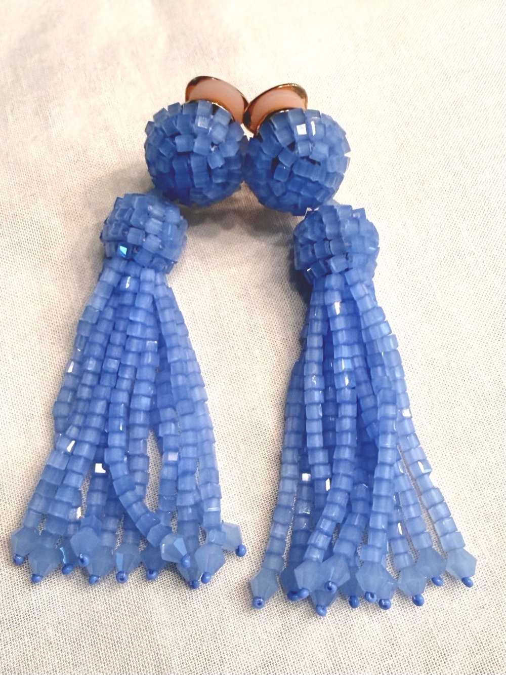 Oscar de la Renta Beaded Tassel Drop Earrings NWT